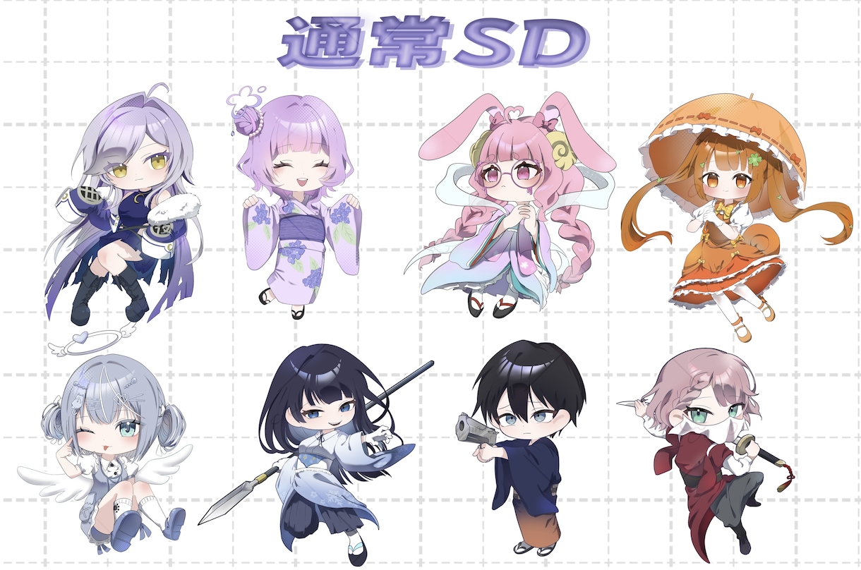 格安でミニキャラ、デフォルメイラスト描きます 最短2日！あなただけの可愛いキャラクター描きます♪ イメージ1