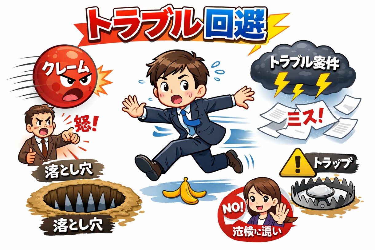 トラブル別に"保険で備えられるか"整理いたします 労務・クレームなどに対しての法務リスクを整理します イメージ1