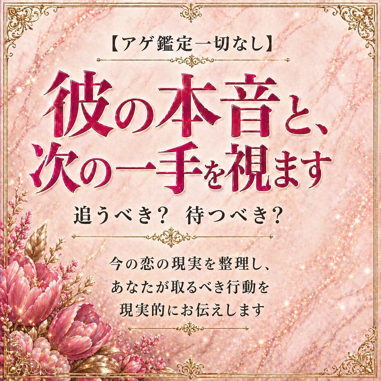 彼の本音と次の一手を現実派タロットで占いますます 追うべきか待つべきか、今の恋を現実ベースで整理します イメージ1