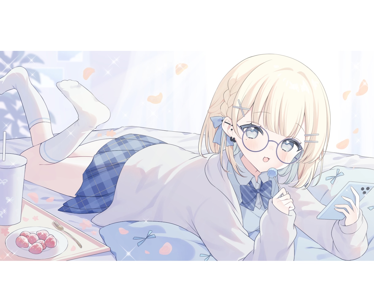 一枚絵/キービジュ/立ち絵/三面図など制作します 甘めでふんわりした絵柄であなたのキャラを描かせて下さい♪ イメージ1