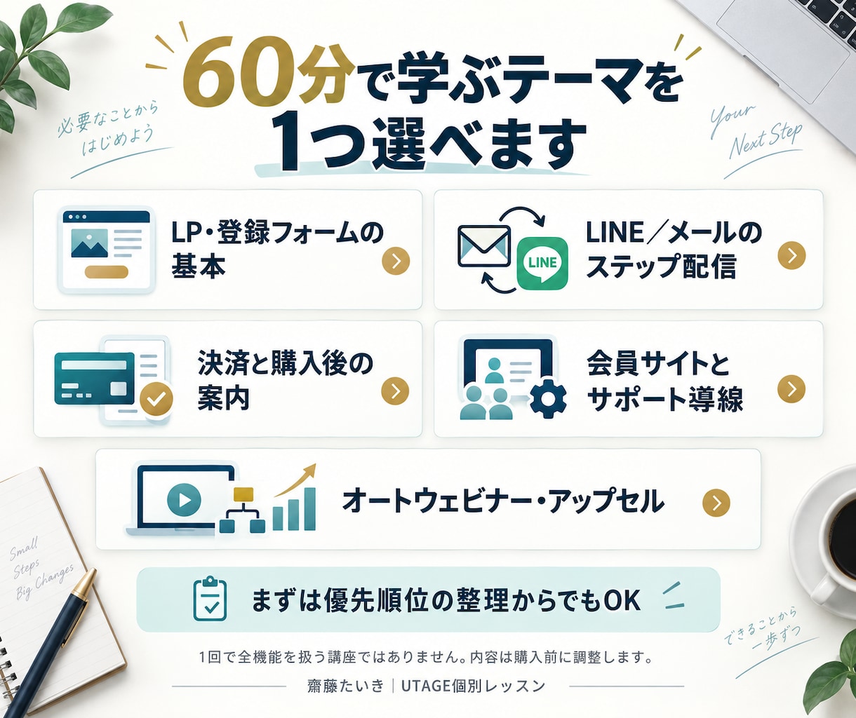 UTAGEの使い方と構築を個別に教えます 公式活用事例集掲載｜実際の画面で学ぶ60分 イメージ4