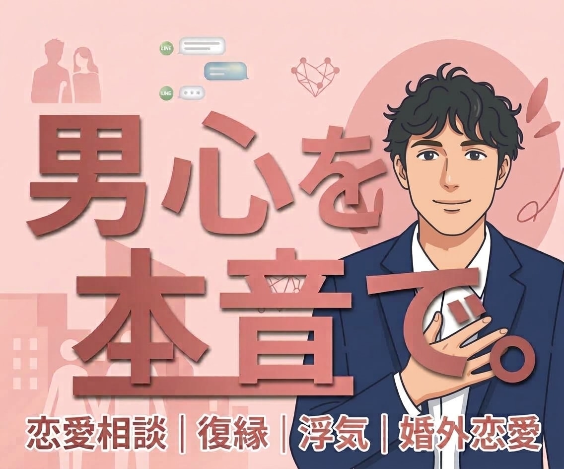 3日間ゆったり無制限で話し相手になります 男心を本音で伝えます！恋愛相談/婚外恋愛/浮気/復縁/回避型 イメージ1