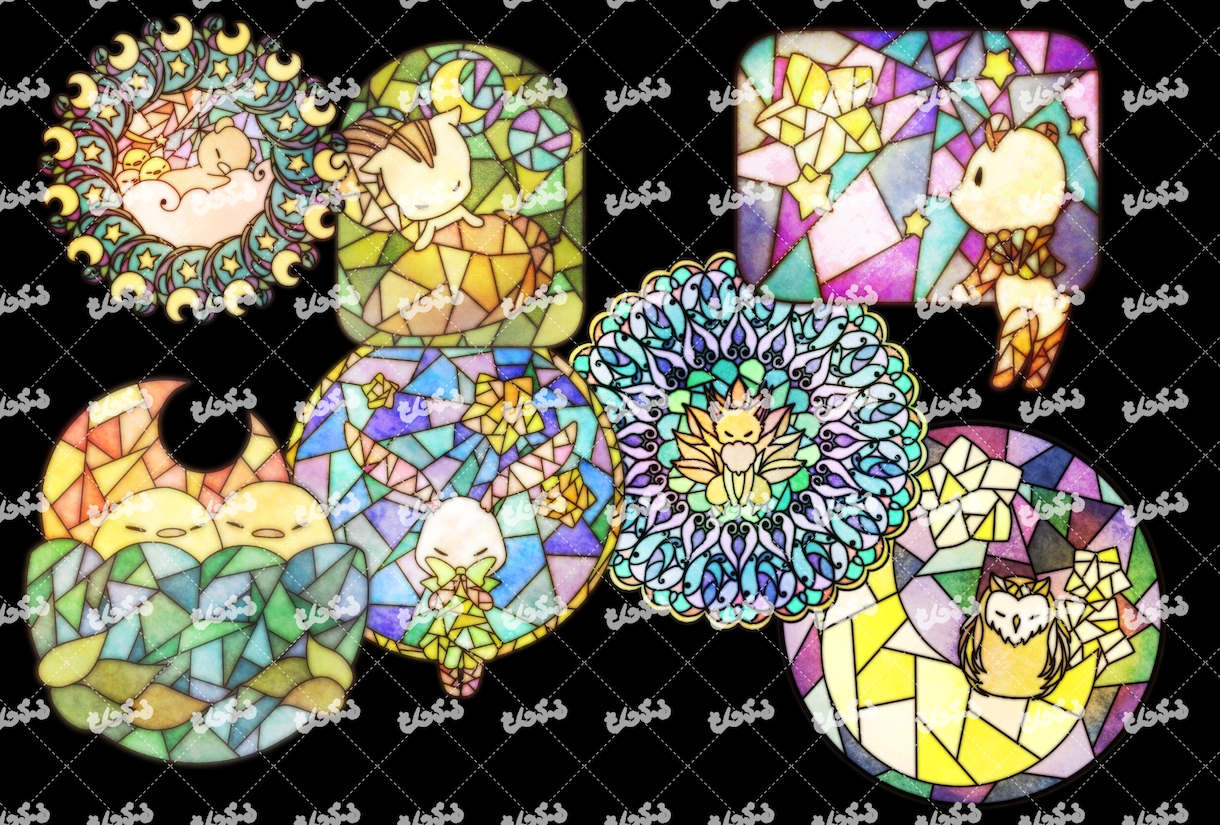 ステンドグラス風イラストお描きします ふんわりきらきらした想的なイラストが欲しい方に イメージ4