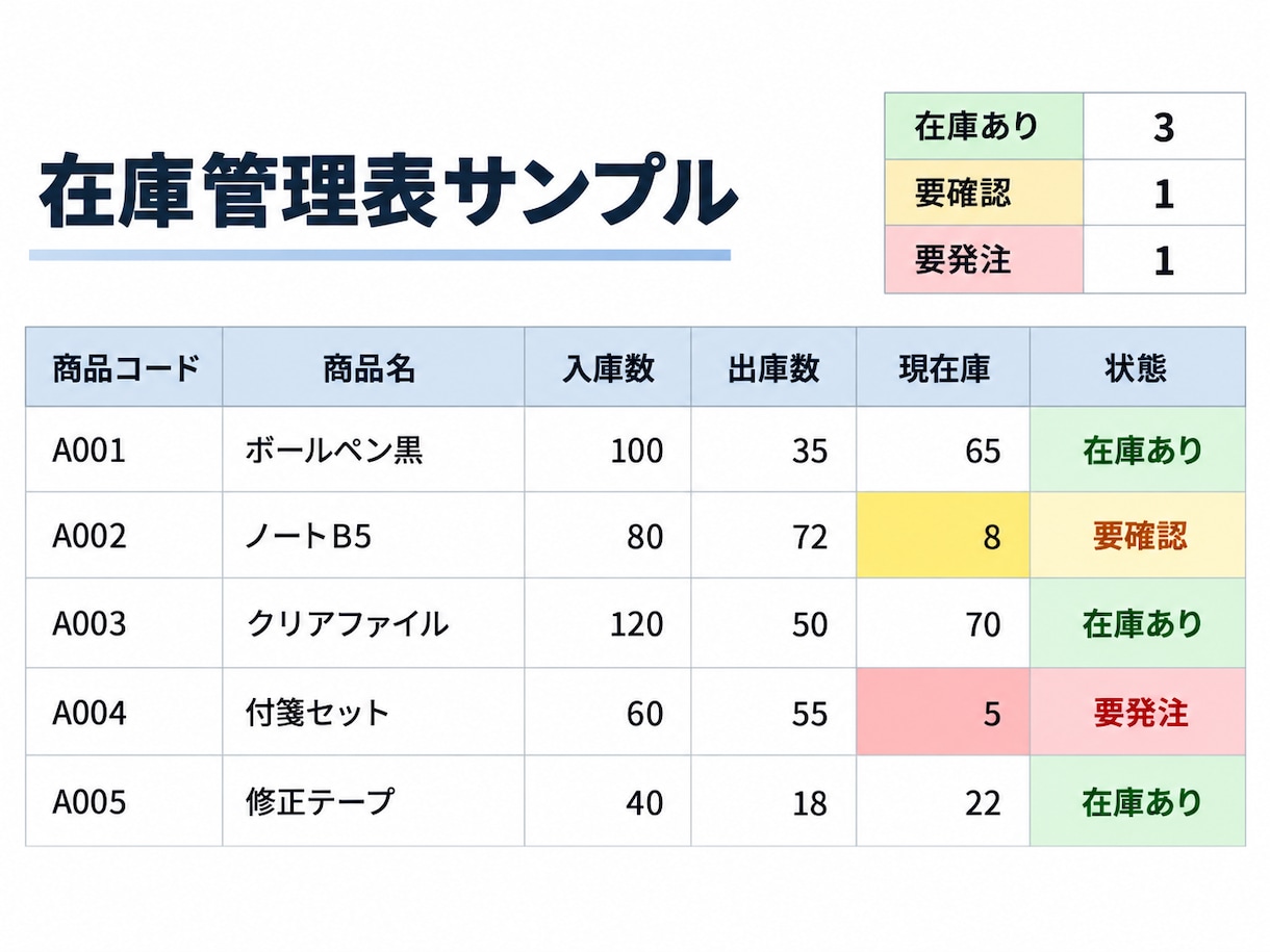 表作成・集計・在庫管理を分かりやすく整えます 使いやすいExcel管理表を丁寧に作成します イメージ1