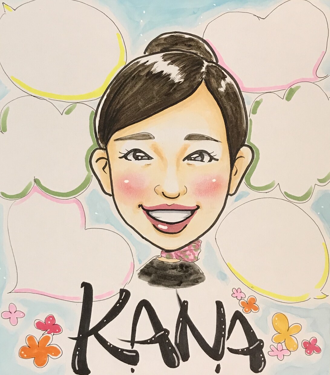 喜ばれる✿鮮やかな似顔絵お描きします 大切な人へ人生のお祝いに✿寄せ書き対応可✿《送料込》 イメージ6