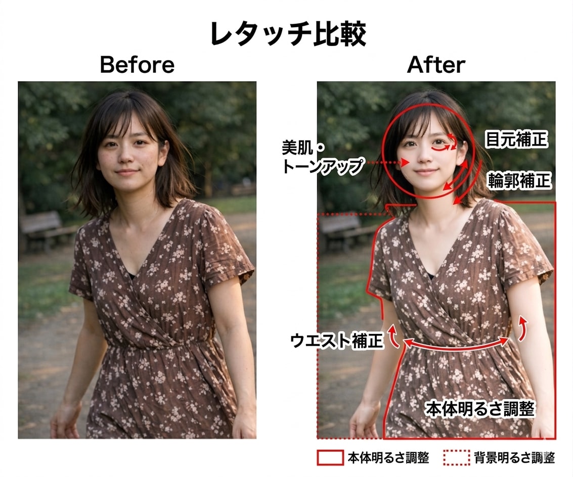 即納対応｜人物レタッチ最短1時間で納品します 肌・明るさ・色味を整えて、そのまま使える状態に仕上げます イメージ2