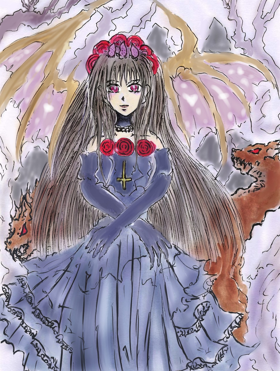 ダークファンタジーのイラストを描きます 私にしか描けない絵柄の綺麗でダークな絵を描いています！ イメージ7