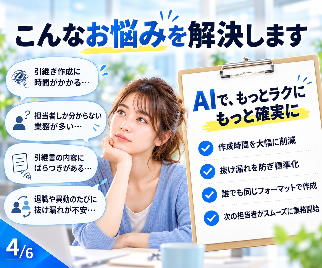 退職・異動の引継ぎをAIで自動化します 引継書作成の手間と抜け漏れを減らします イメージ4