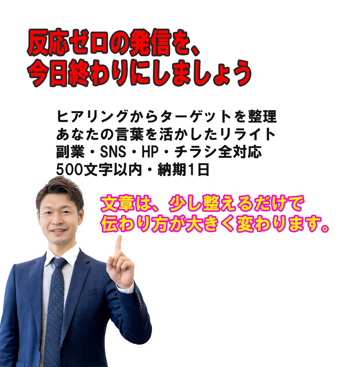 伝わらない文章をターゲットに合わせて整えます 反応ゼロの発信が、問い合わせを生む文章に変わる イメージ10