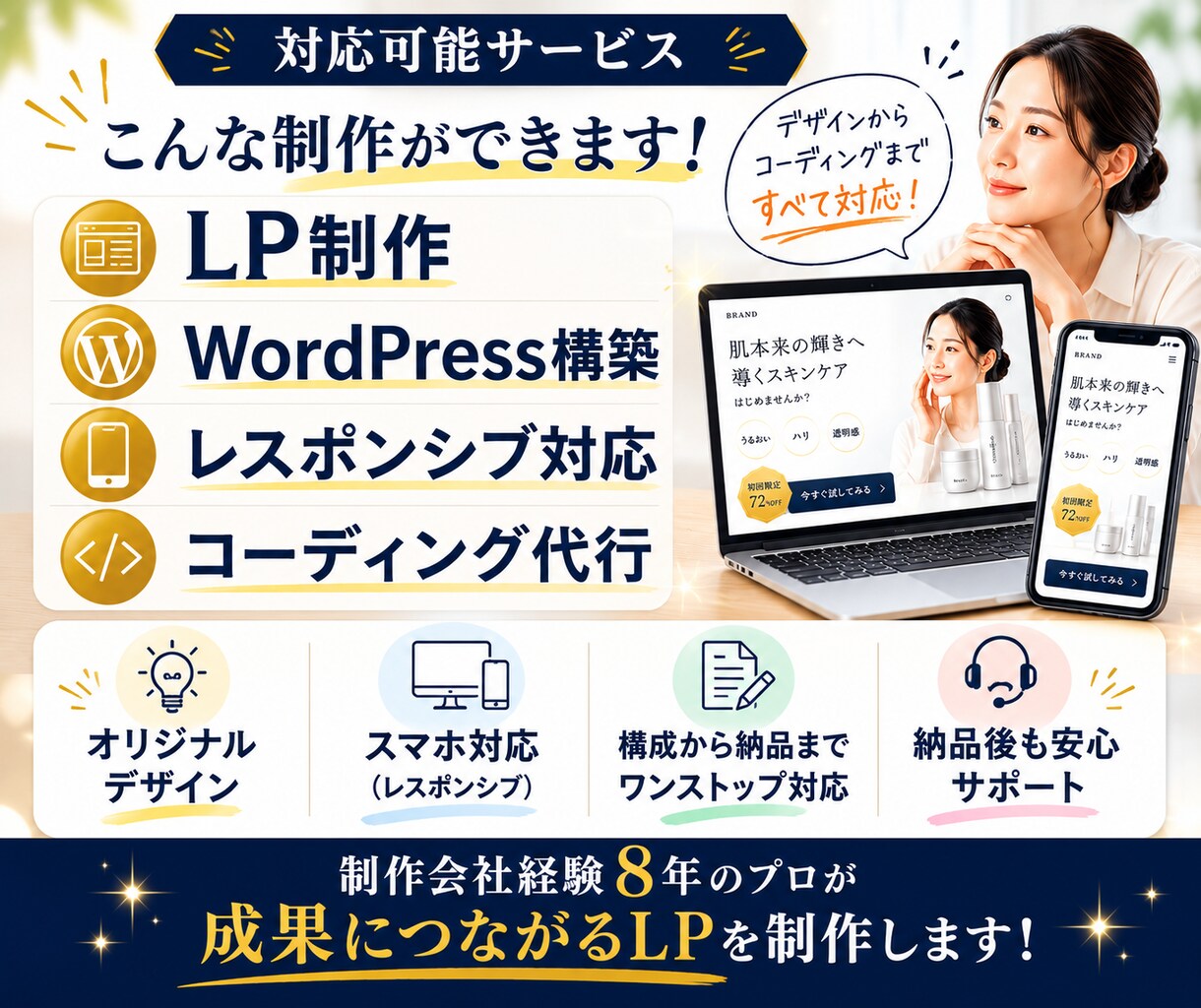 高品質なランディングページ制作致します プロが皆様の集客をサポートします。 イメージ4