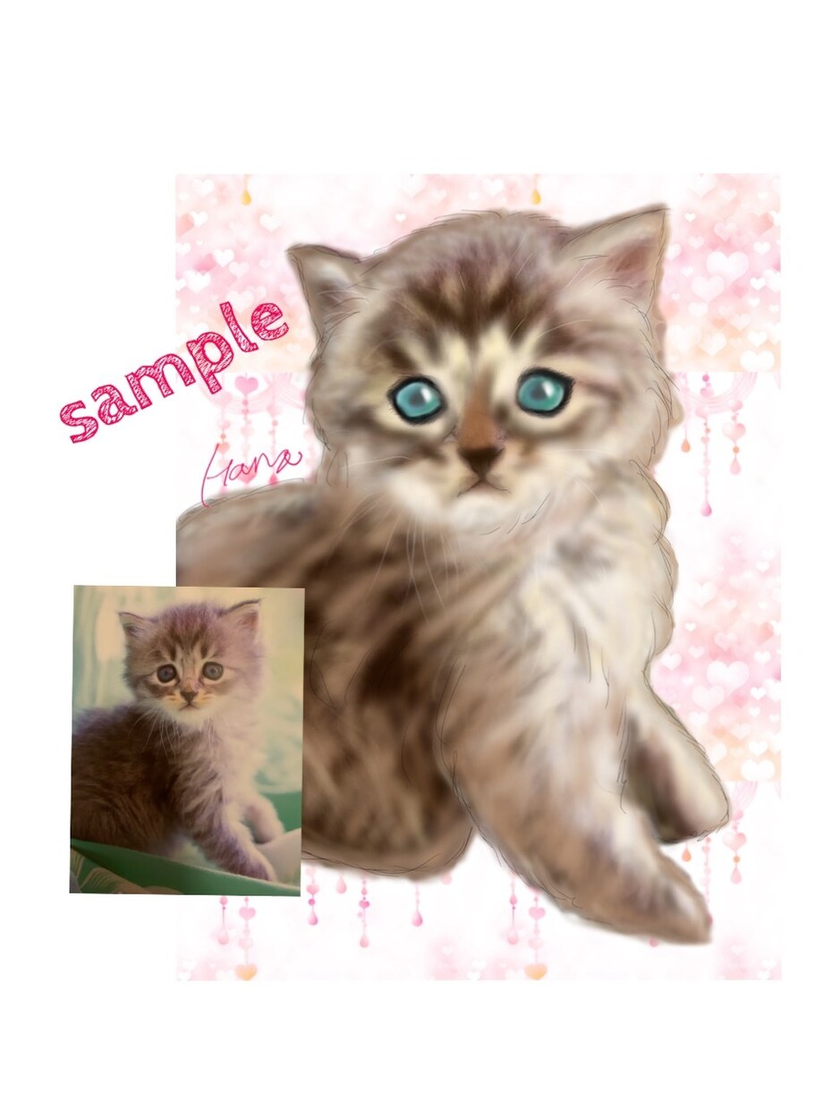 ペットちゃんの写真を可愛いリアルイラストにします 商用利用◎二次利用◎SNSアイコン、ギフトにおすすめです！ イメージ7