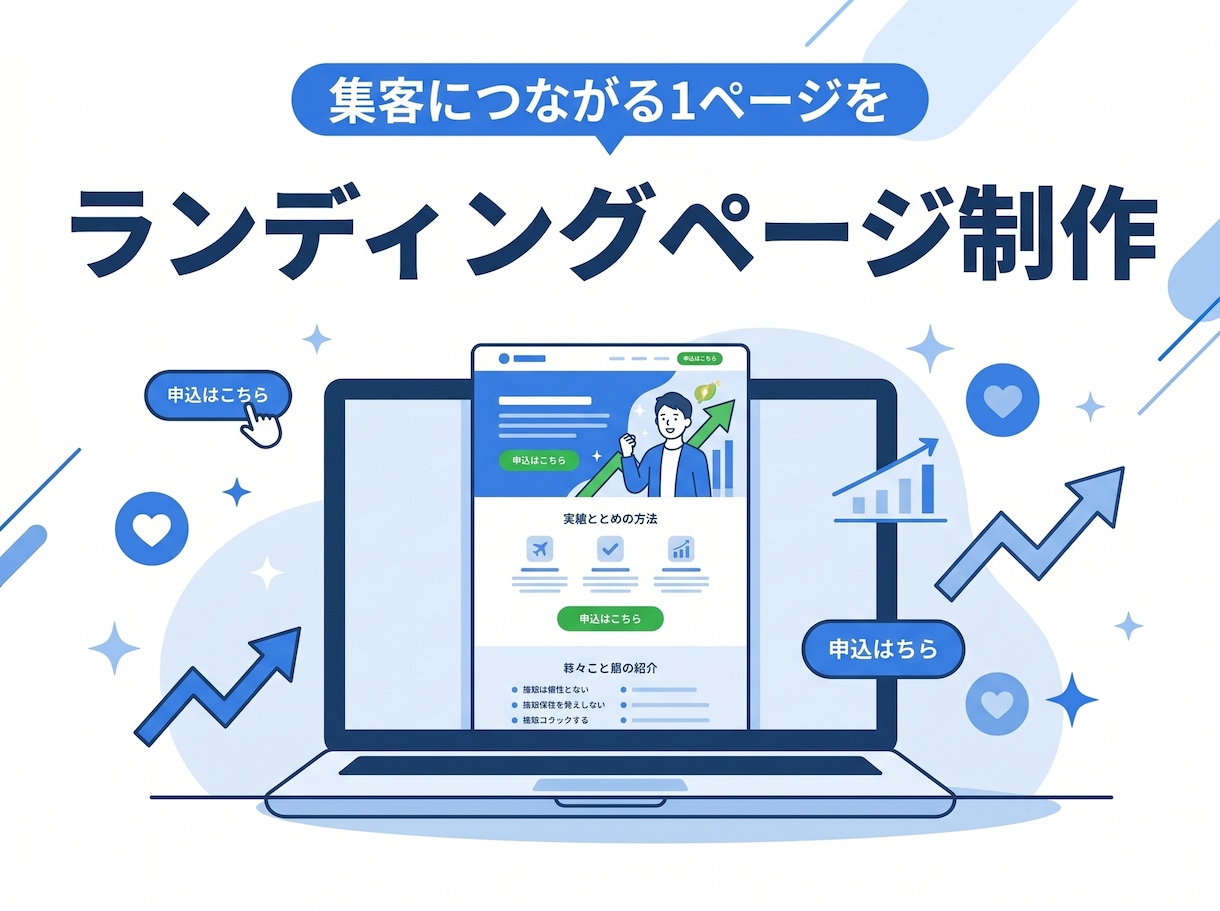 集客につながるランディングページを制作します 表示が速い1ページで、申し込みまで迷わせない イメージ1
