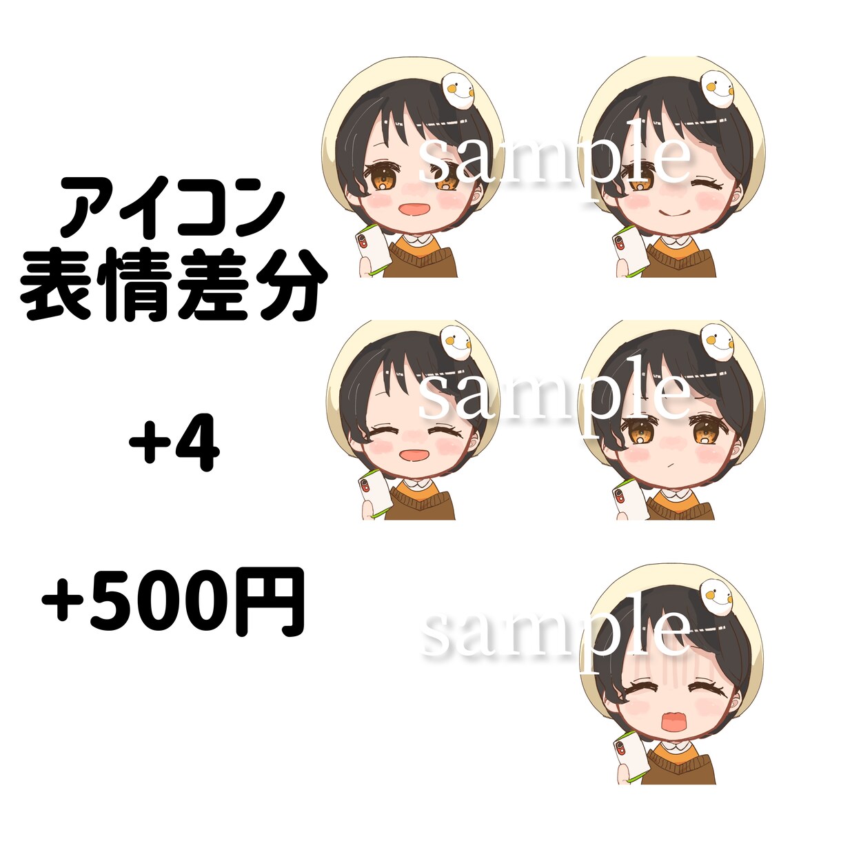 あなたのイメージキャラでアイコンを作成します 絵柄を選べる可愛いディフォルメで、キャラデザから承ります イメージ7