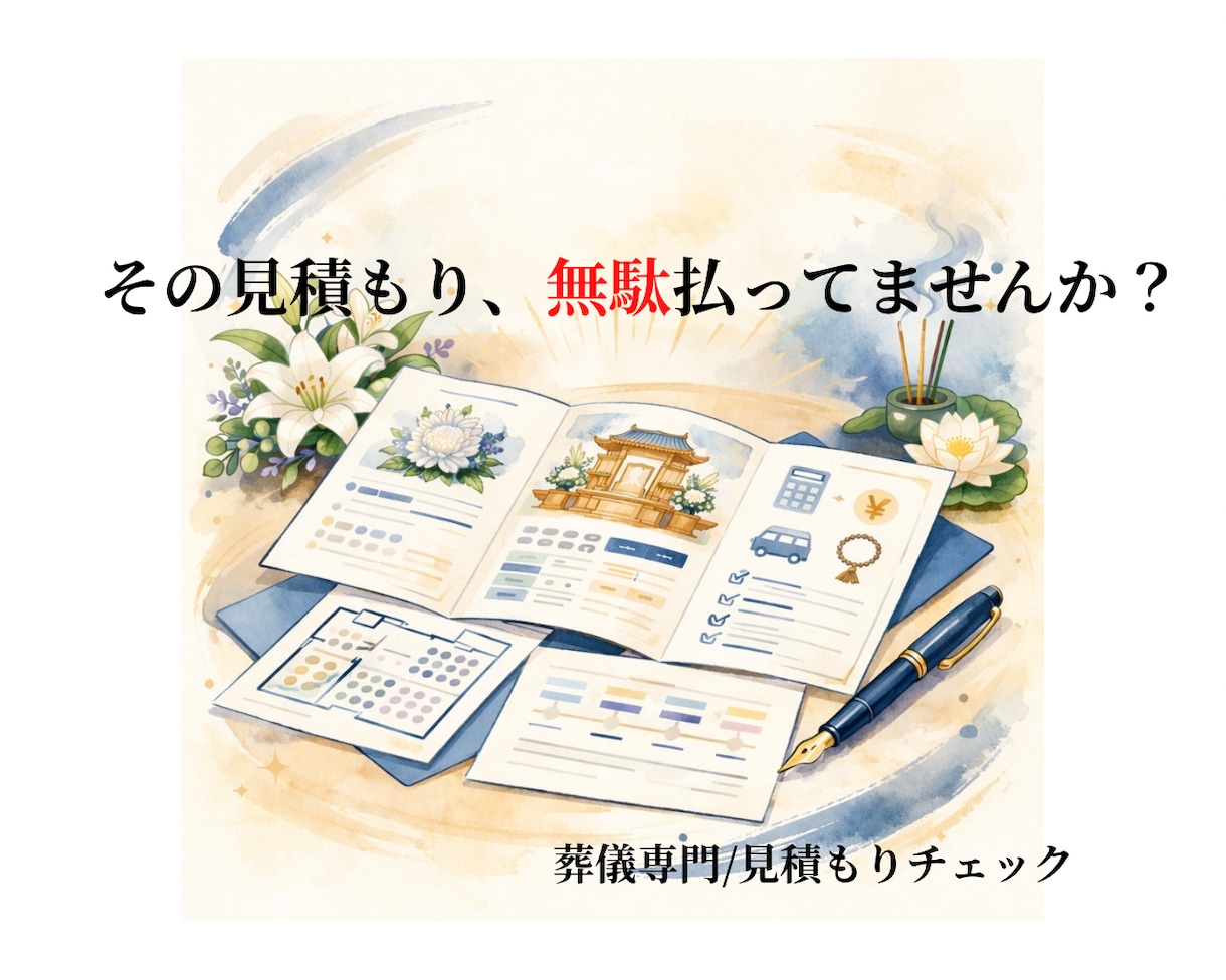 お葬式に関する事前相談お受けします 事前相談に行った後の内容を客観的に整理します イメージ1