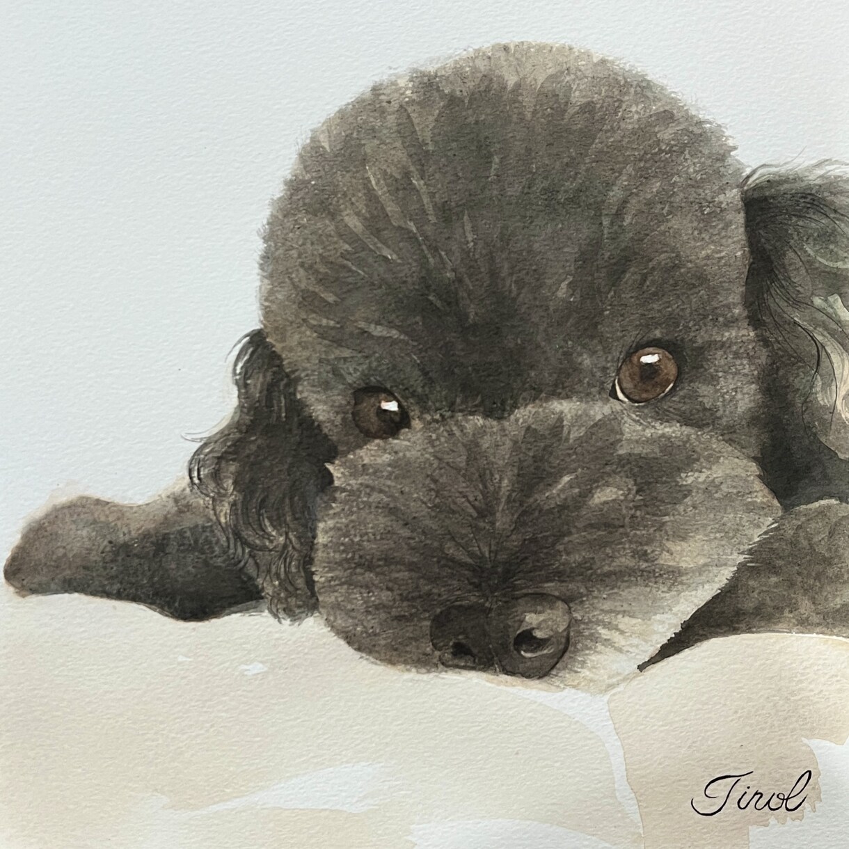 ワンちゃんの似顔絵を透明水彩画で描きます お部屋のインテリアにもなるお洒落な似顔絵 イメージ2