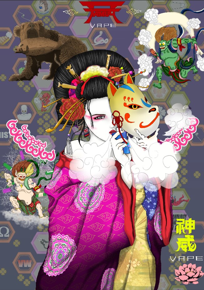 クール系、ダーク＆ポップイラスト描きます 店舗でのフライヤー、オリジナル壁紙などに使用するイラスト作成 イメージ2