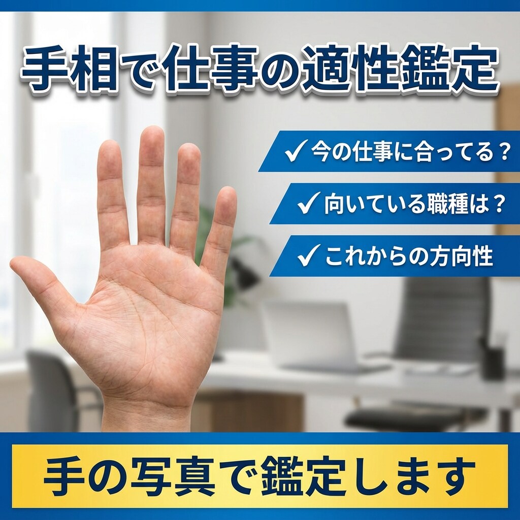手相で仕事の適性を占います|写真鑑定します 今の仕事が合っているか、手相から静かに読み解きます イメージ1
