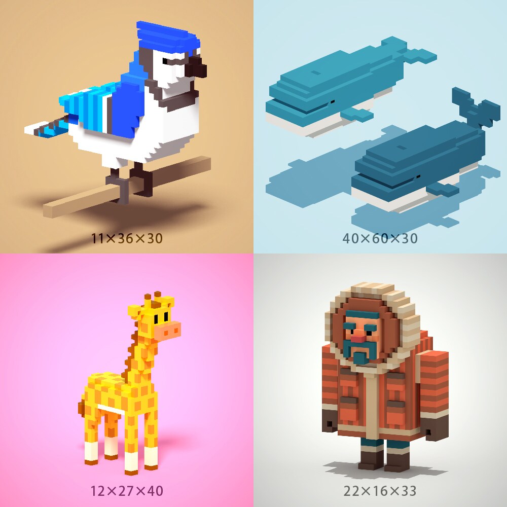レゴブロック風3Dイラストを作成します イラスト素材に印象的なボクセルモデリングを使ってみませんか？ イメージ9