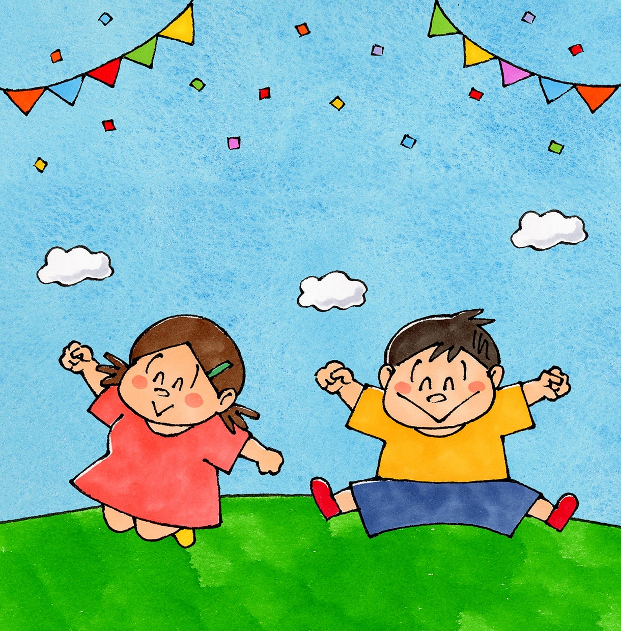 かわいい子供、人物描きます [アナログ手描き]ウェブ、SNS、印刷物などの挿絵にどうぞ！ イメージ5