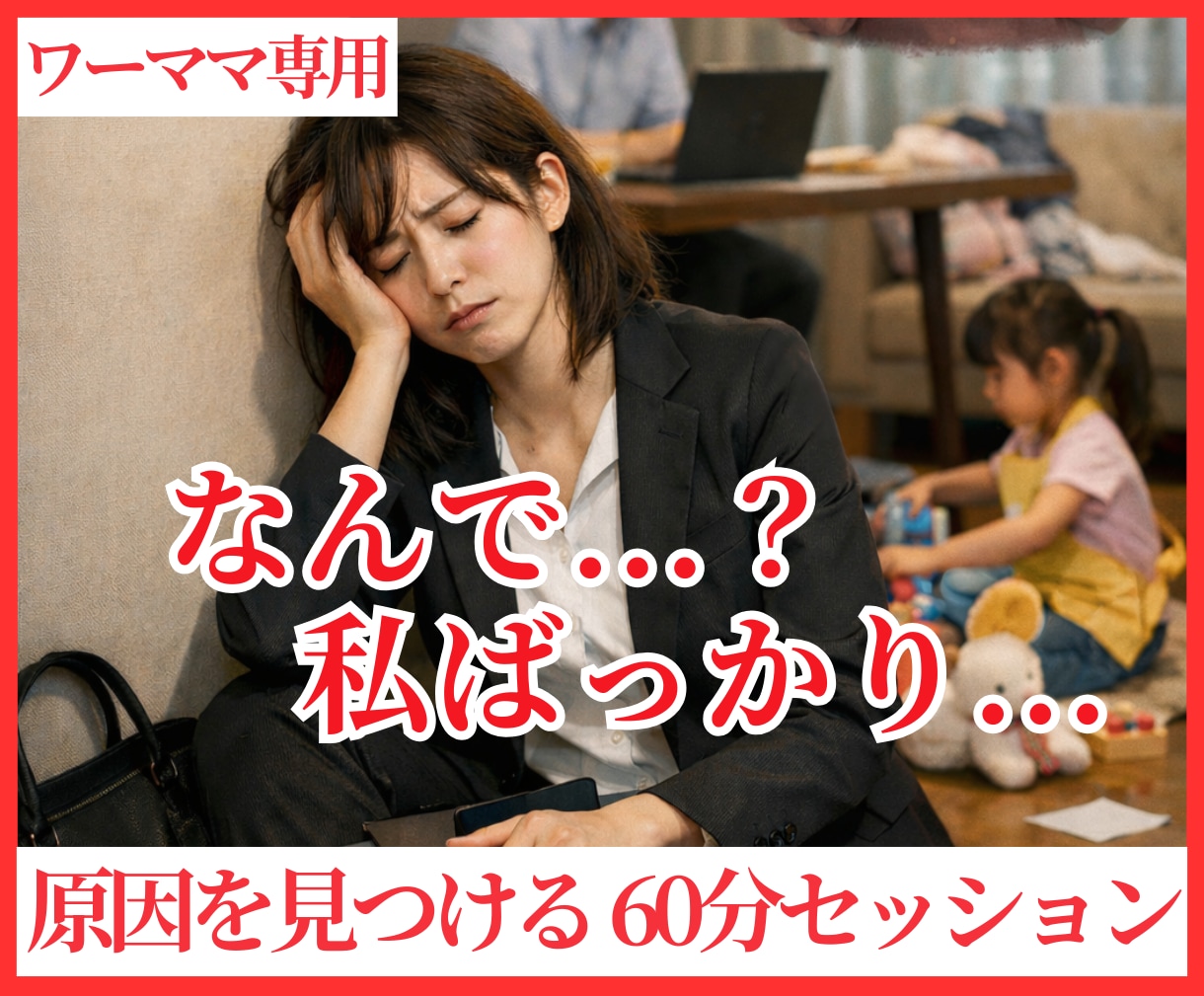 あなたが「私ばっかり頑張っている」原因を解明します ワーママ専用｜抱え込み構造から脱却して本音で生きる習慣見直し イメージ1