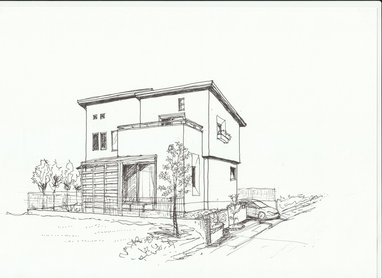 手描きの温もり！住宅や店舗の内外観パースを描きます 【一級建築士】温かみのある手描きパース、プレゼン即戦力に！ イメージ2