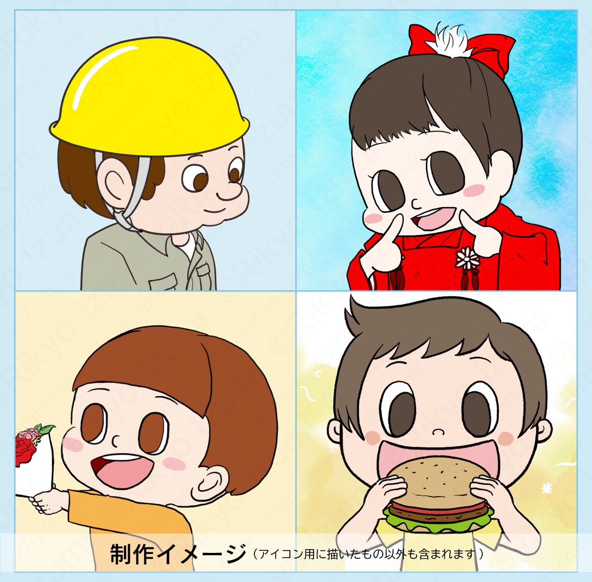 オーダーイラスト入りヘアゴム作ります オーダーイラスト&アクセサリーのセット販売です イメージ6