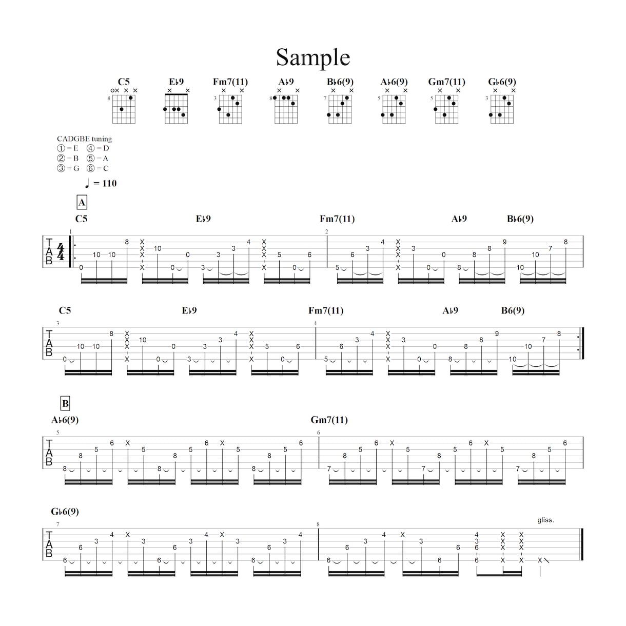 ギター(ベース)の採譜を承ります 絶対音感のギタリストが高品質なTAB譜を制作 イメージ5