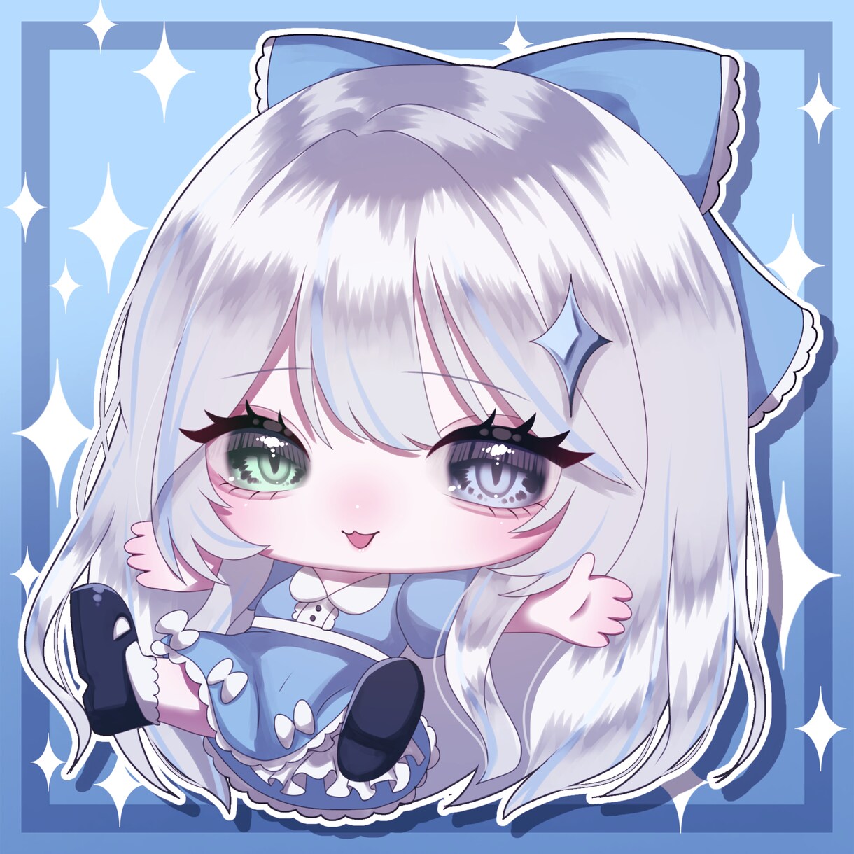 最短２日！キラキラかわいいミニキャラ絵描きます 商用、二次利用可！アイコンなど様々な場面でお使いください イメージ4