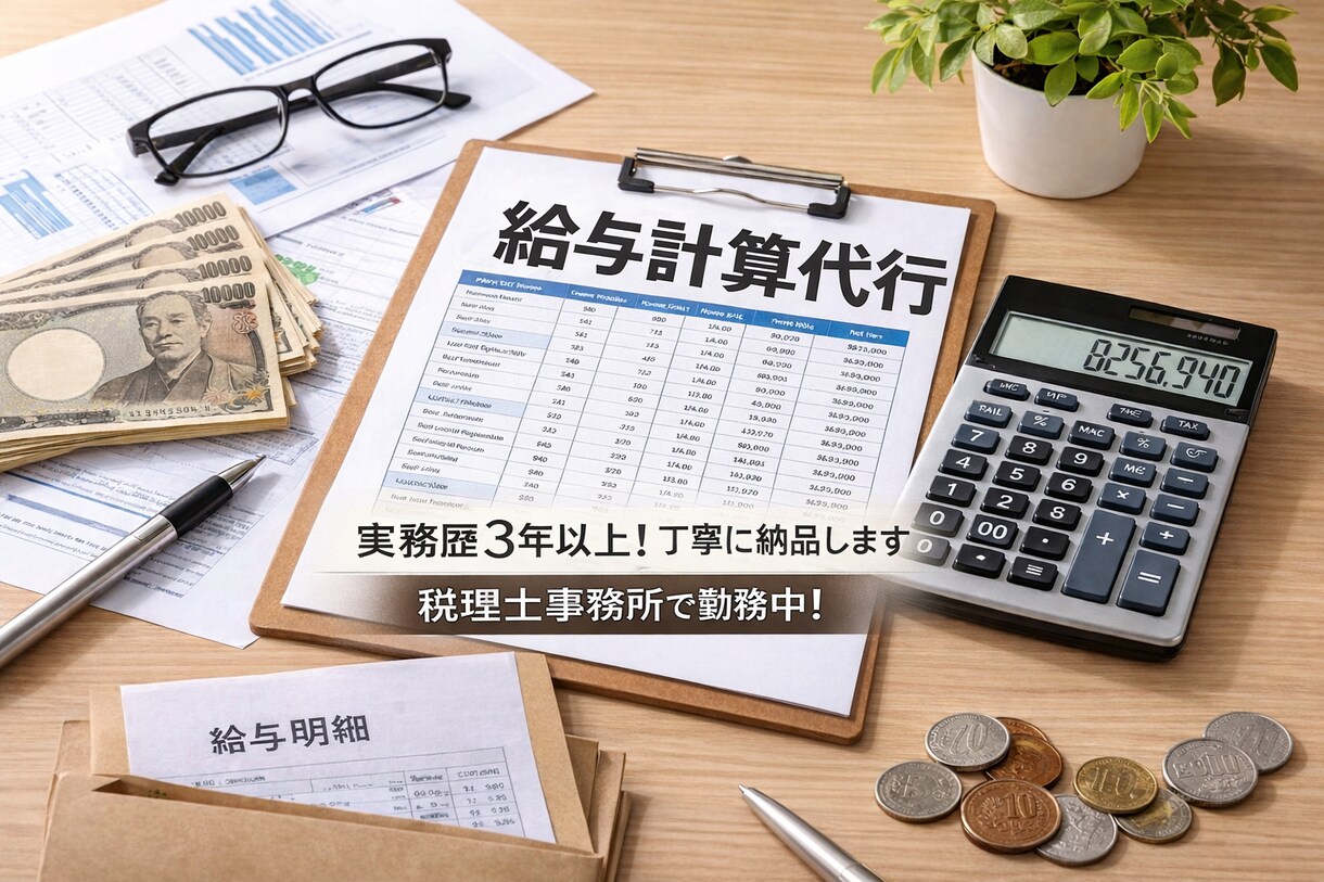 本業で忙しいあなたへ！給与計算代行します 税理士事務所職員が3,000円で給与計算します イメージ1