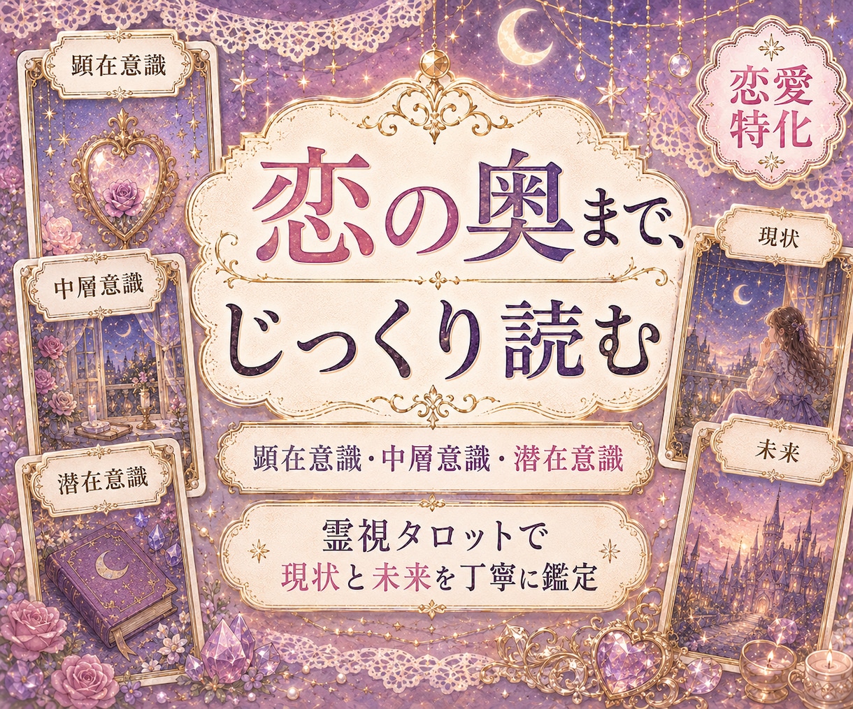 恋愛のお悩みを霊視タロットで鑑定します 運命 / 片思い / 結婚 / 離婚 / 不倫 等... イメージ4