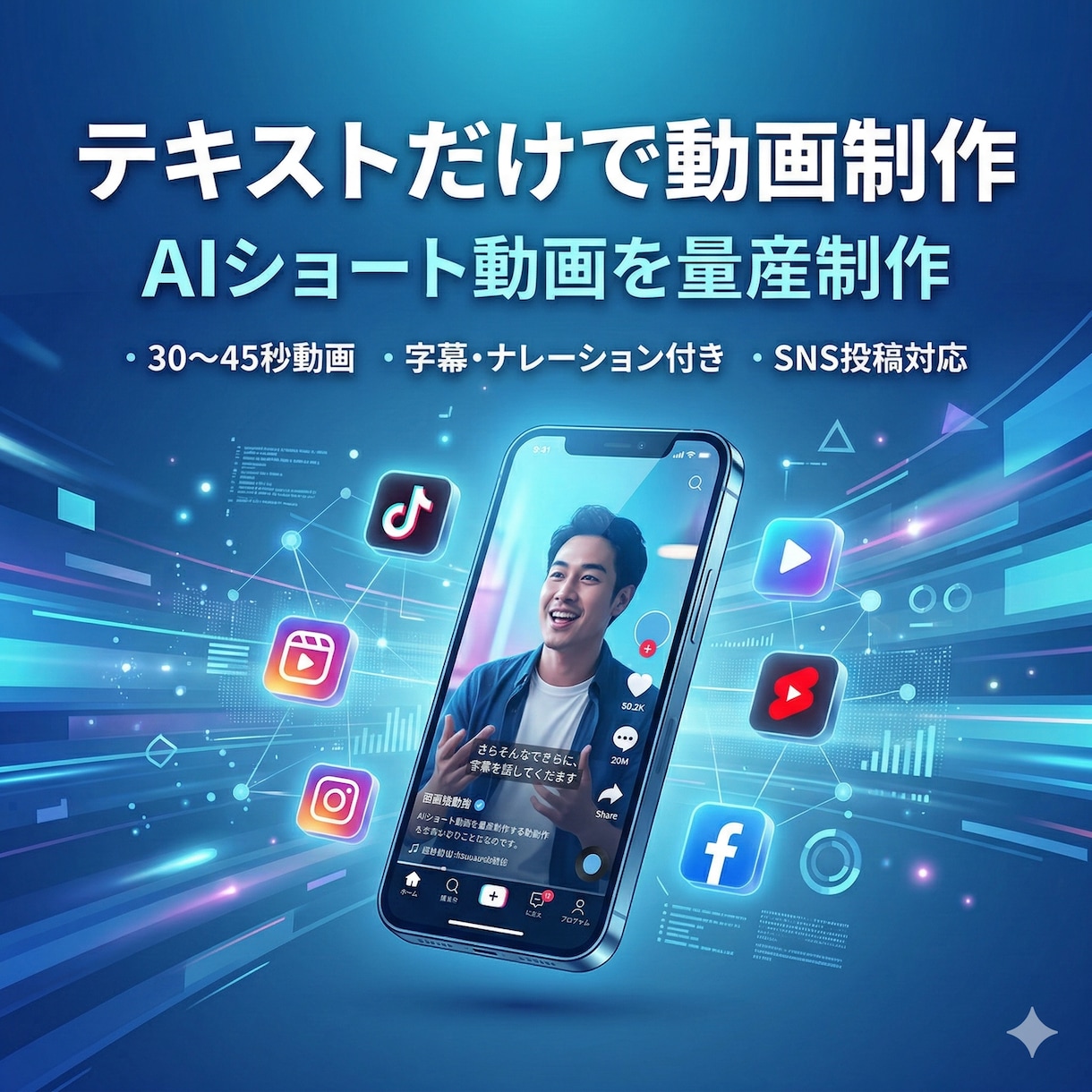 AIショート動画量産します SNS集客を加速するAI動画制作 イメージ1