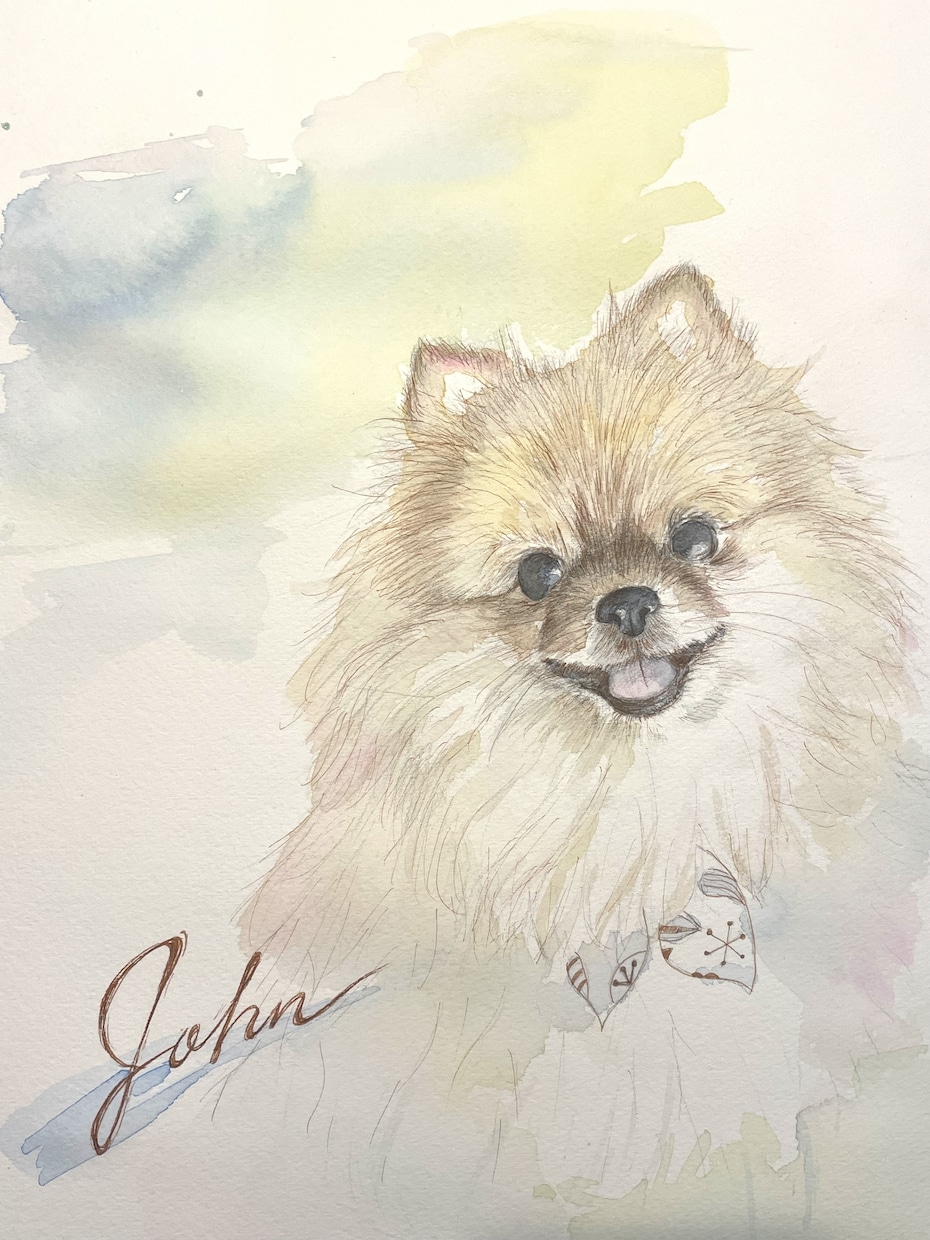 水彩画でうちのこ（ペット）の似顔絵を作成します 温かい手描き水彩で思い出を残そう✳︎プレゼントにも✳︎ イメージ2