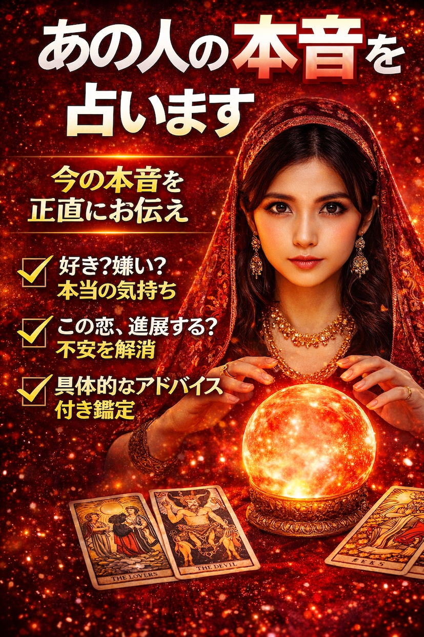 あの人の本音を占いますます 今の本音を正直にお伝えします。 イメージ1