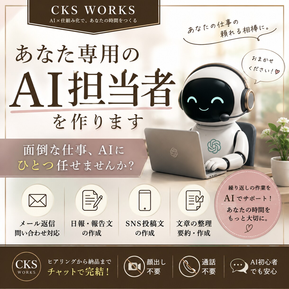 あなた専用のAI担当者を作ります 面倒な仕事をAIにひとつ任せませんか？ イメージ1