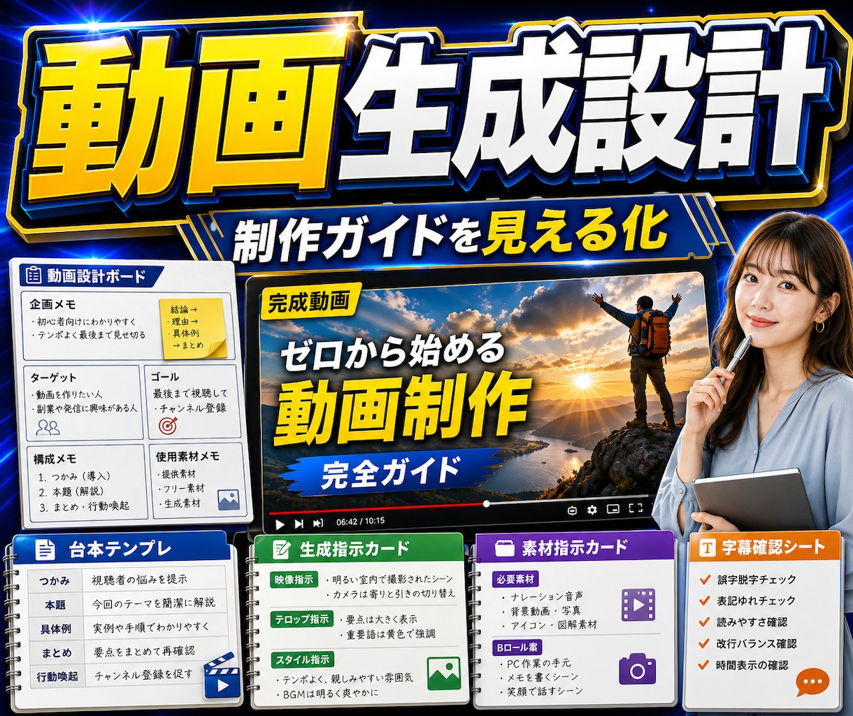 YouTube動画生成フローを設計します 生成AIで動画制作の順番を整理 イメージ1