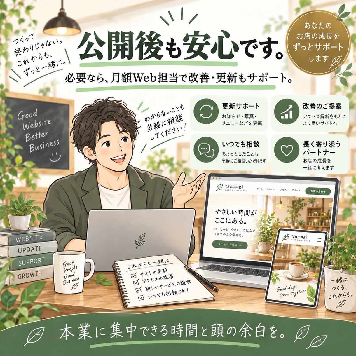 小さなお店のWeb環境をまるごと整えます HP・Googleマップ・導線・計測までまとめて構築します イメージ4