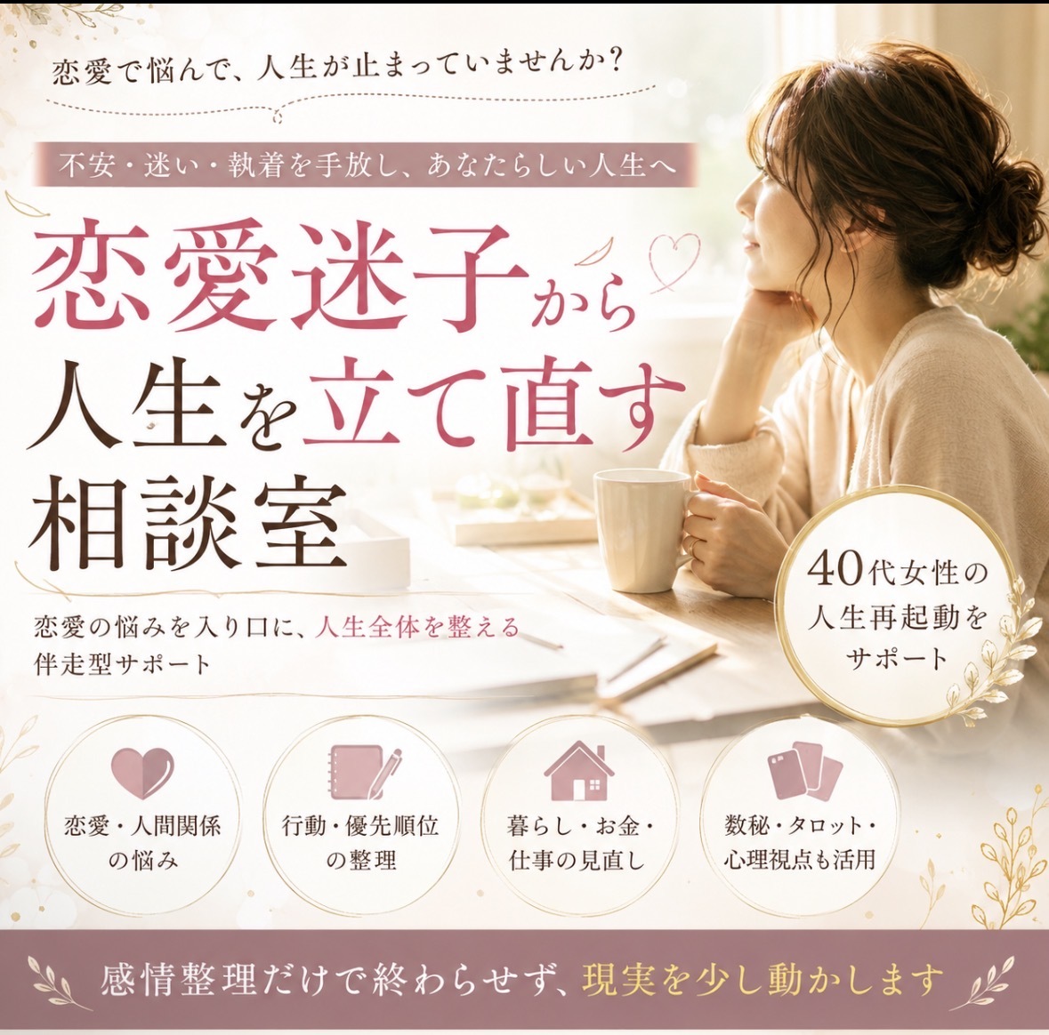 恋愛迷子卒業×人生立て直し相談します 恋愛、不安、人生の迷子状態を一緒に整理します イメージ1