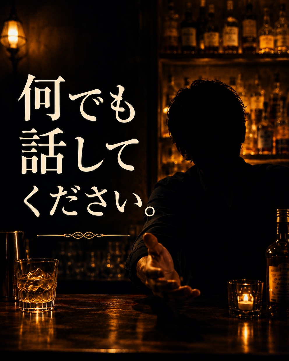 元スタントマン×バーテンダーが何でも聞きます 深夜のバーカウンターみたいに、ただ話を聞かせてください。 イメージ1