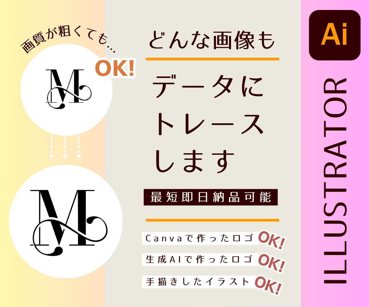 高品質！生成AI画像をAiデータに修正・変換します 生成AI画修正￤Gemini￤chatGPT￤Claude等 イメージ3