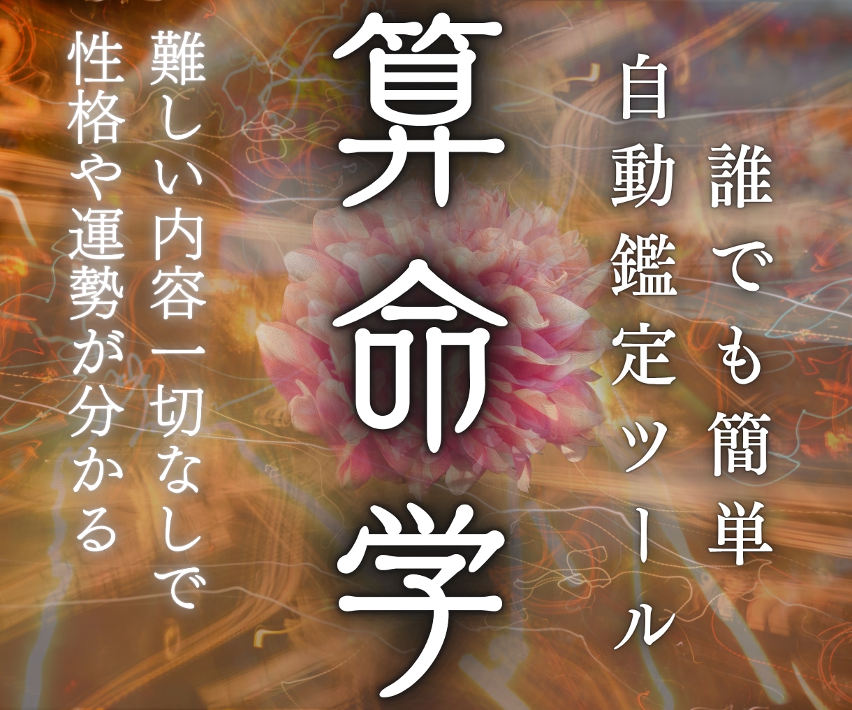 算命学自動鑑定ツールで誰でも簡単に本格占いできます 難しい解説一切なし。生年月日と性別で自動命式＋相性も分かる。 イメージ1