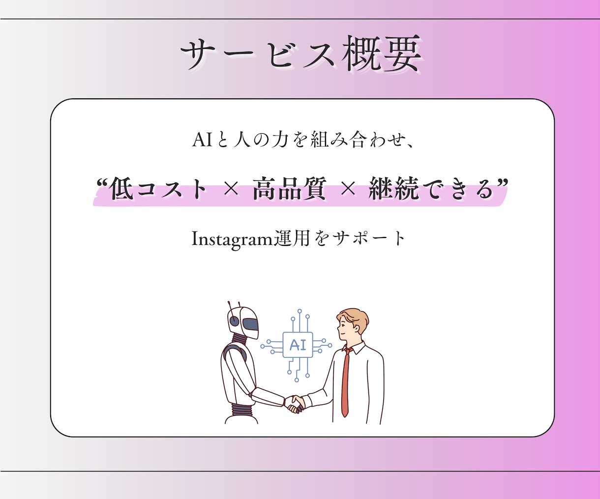AIでインスタを低コスト・高品質運用します 低コストで、戦略的＆継続しやすいInstagram運用を実現 イメージ2