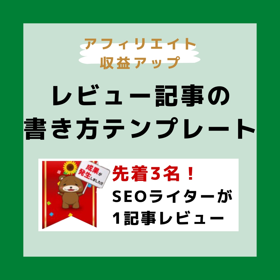ブログ収益の柱になるレビュー記事のテンプレートます アフィリエイト収益アップ！検索上位を目指せる商標記事のひな形 イメージ1