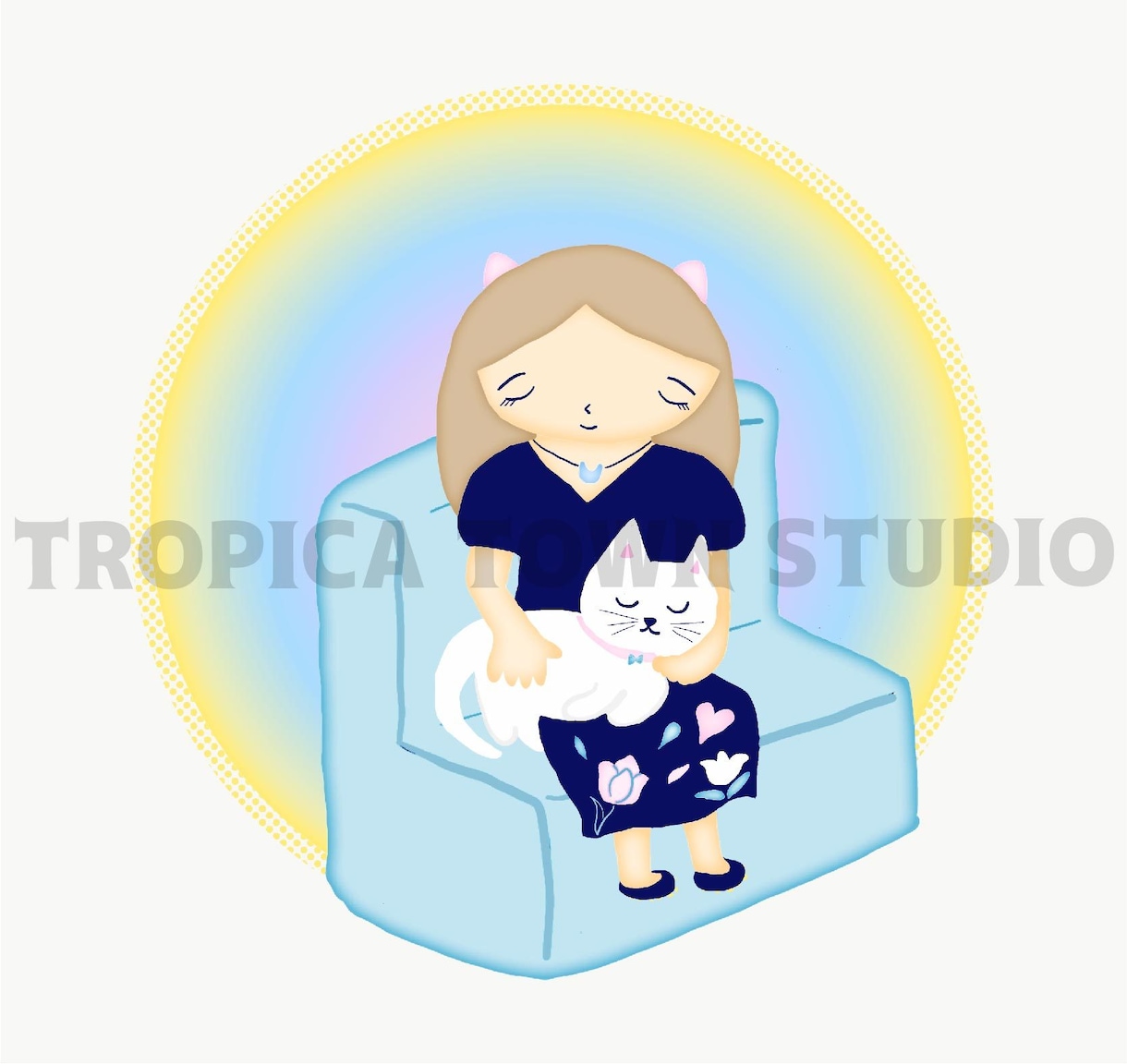ふんわりかわいいカットイラストを制作します パステルカラーでやさしい雰囲気のイラストで好感度アップ イメージ2