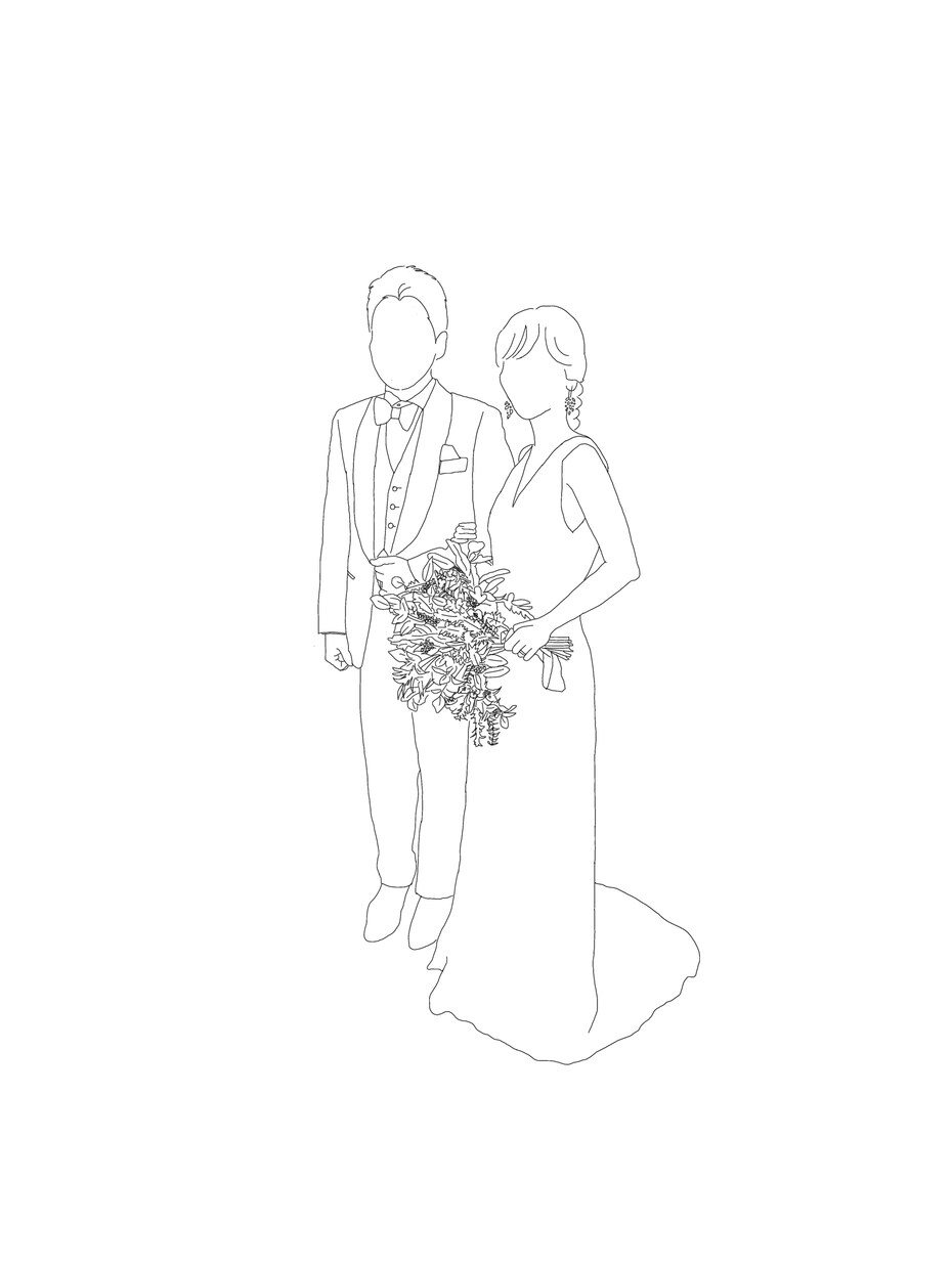 結婚式ペーパーアイテムDIYで使用イラスト作成ます 自身の結婚式ペーパーアイテム作成経験を活かした線画イラスト イメージ5