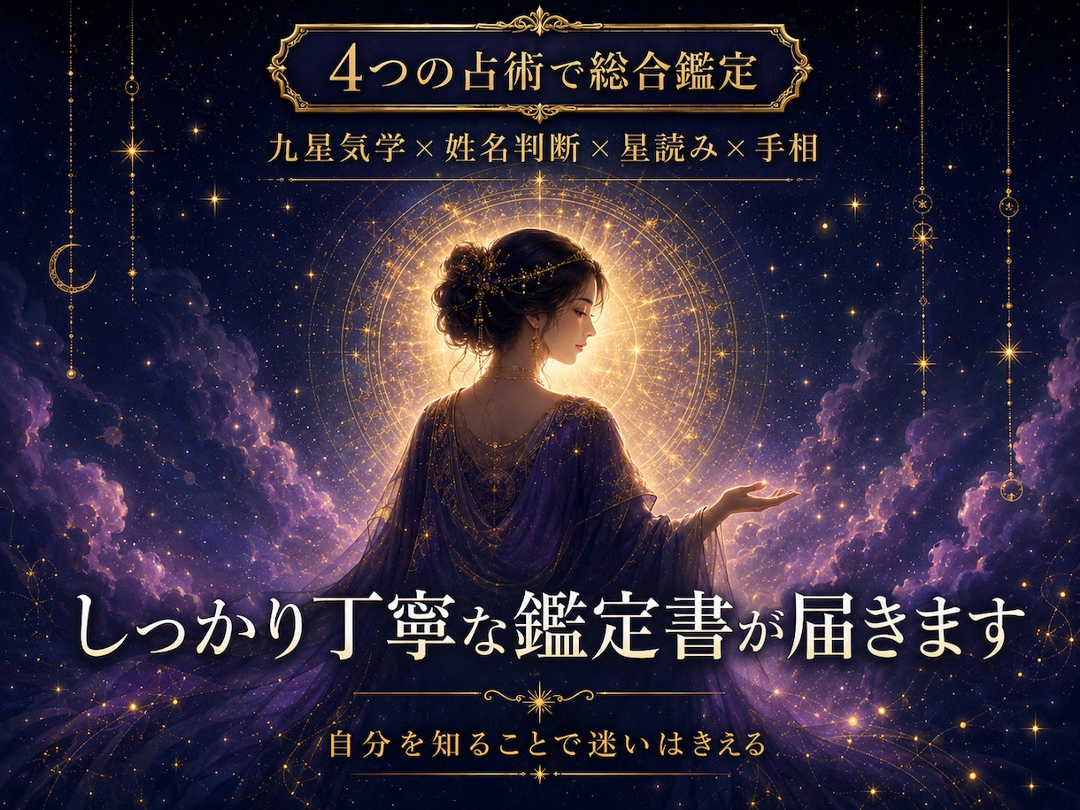 姓名判断×生年月日×手相で総合鑑定します 九星気学×姓名判断×星読み×手相で深読み☆自分だけの鑑定 イメージ1