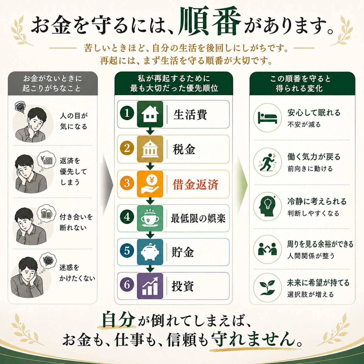 再起型FPが人に言えないお金の悩みを再起へ導きます 頑張る前に、手放す事が重要！？次の一歩を明確にします イメージ3