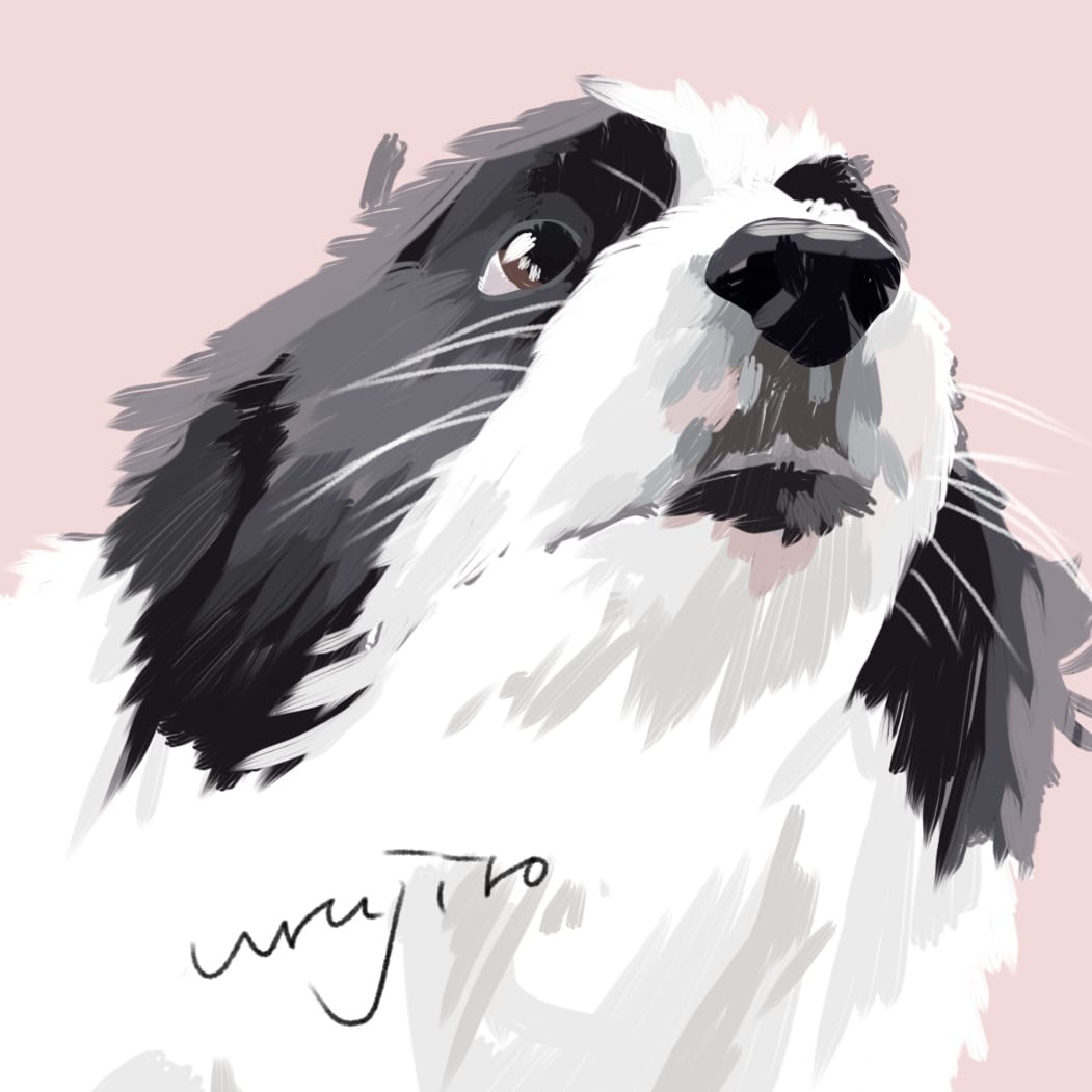 抽象的なわんこの似顔絵を描きます アイコンや壁紙、グッズ制作に！シンプルでどこでも使えます。 イメージ1