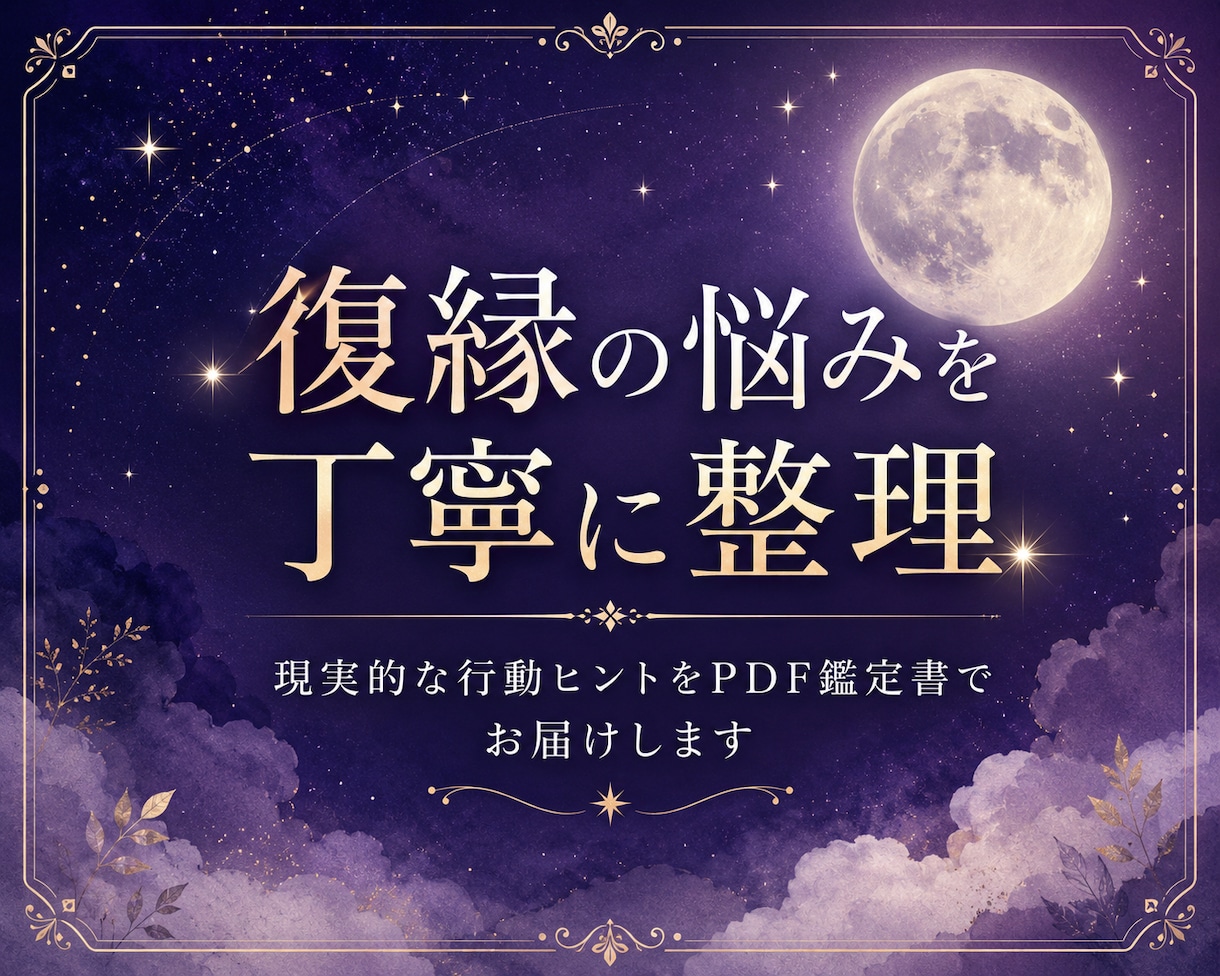 復縁の悩みを現実的に整理しPDF鑑定書で届けます 不安を整理し、次の一歩を見つける鑑定書 イメージ1