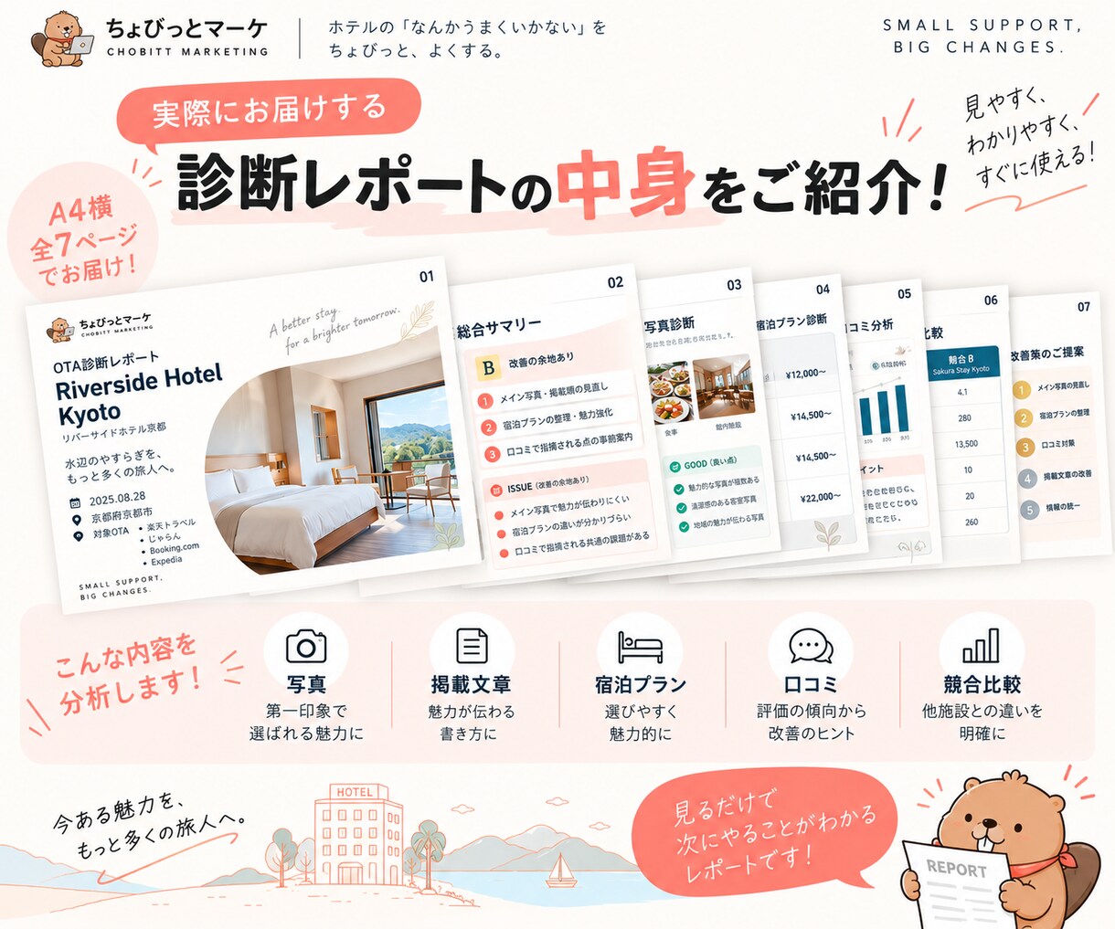 ホテル・宿泊施設のOTAをまるごと診断します OTAの「もったいない」を見つけ、改善ポイントを提案 イメージ3