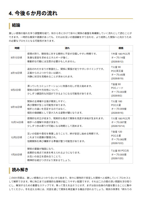 喧嘩・音信不通…相手の心理と今後6か月を鑑定します 5000字程度の分析レポートをPDFでお届けします イメージ7